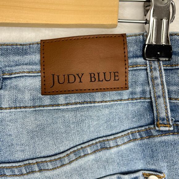 Judy Blue Wide Leg Crop Jeans Sz 5/27 Light Wash Blue Cooling Denim JB88616 High - Picture 4 of 15